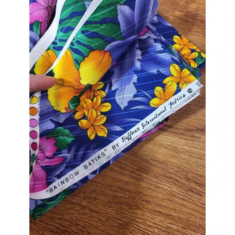 Rainbow Batiks Hoffman International Tropical Floral Flower Fabric